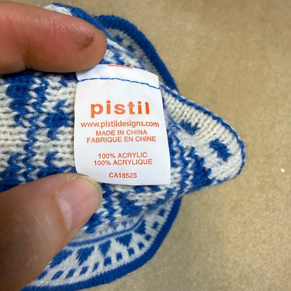 Pistil Winter Headband Warm Earmuffs Blue White Scandinavian Nordic Print - Picture 4 of 4